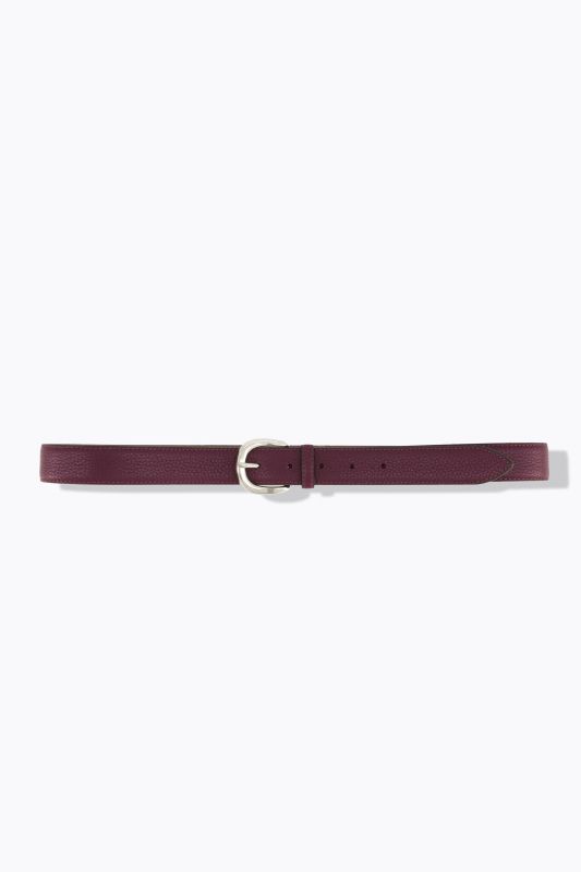 Ceinture en cuir, matière texturée, boucle métallique