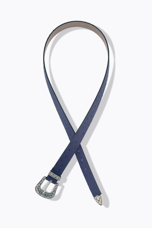 Ceinture en cuir, gaufrage esprit Western et pointe métallique