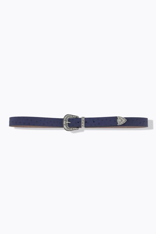 Ceinture en cuir, gaufrage esprit Western et pointe métallique
