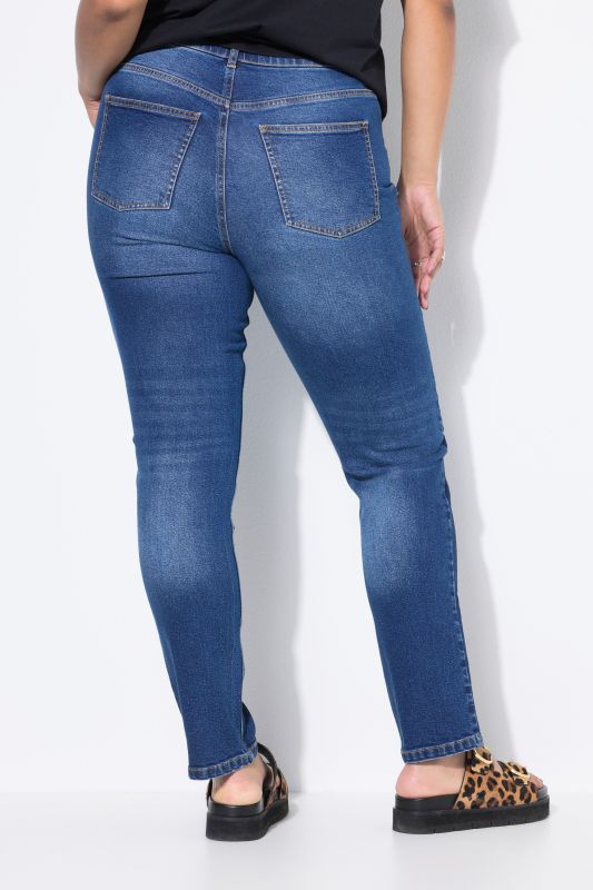 Jean Mom 5 poches. Double bande fantaisie