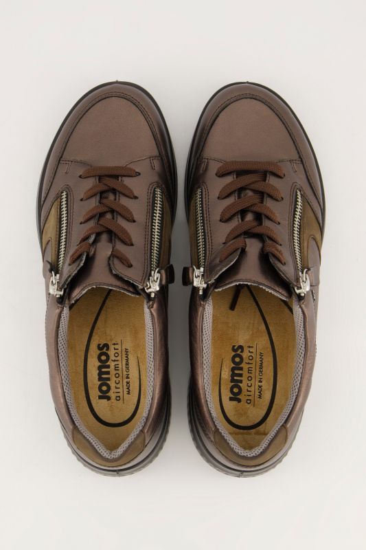 Sneakers en cuir Jomos, semelle intérieure amovible, fermeture zippée - largeur K