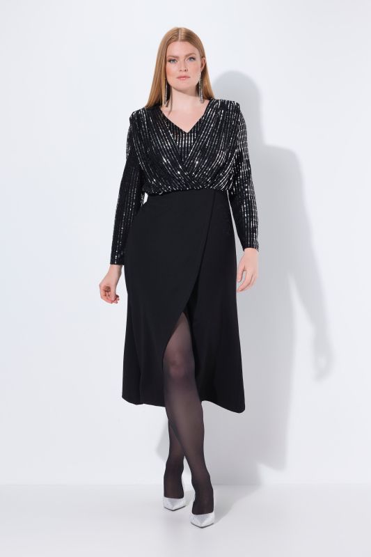 Robe maxi bodycon, en jersey scintillant, jupe longue