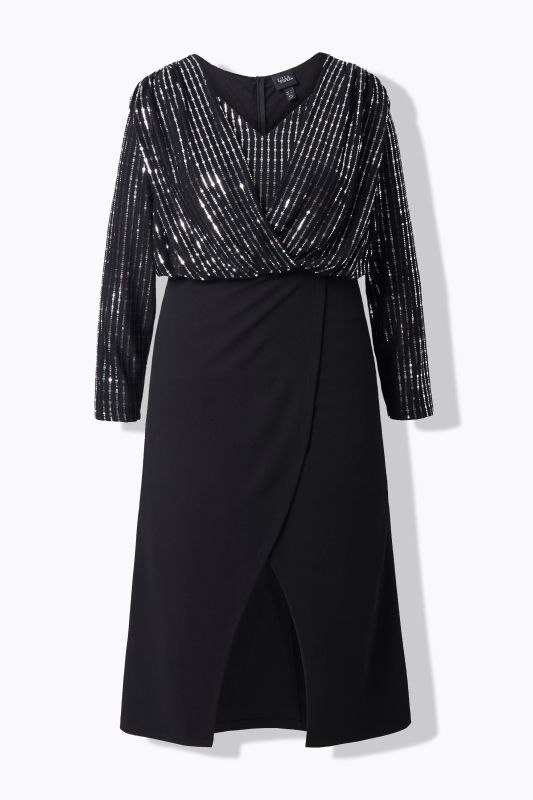 Robe maxi bodycon, en jersey scintillant, jupe longue