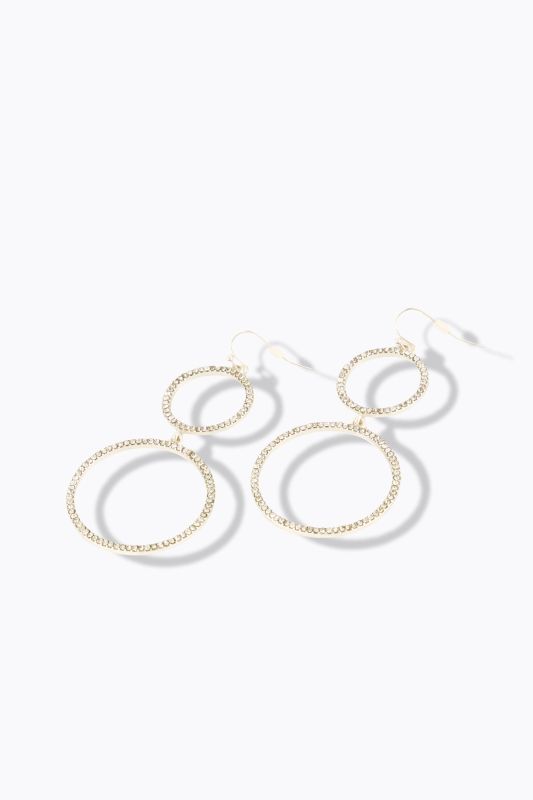 Boucles d'oreille, double anneau et pierres fantaisie