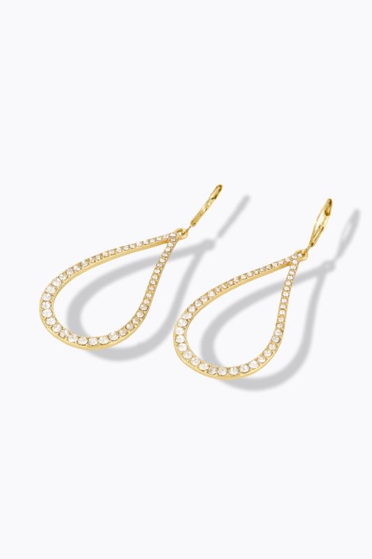 Boucles d'oreille en goutte, pierres fantaisie