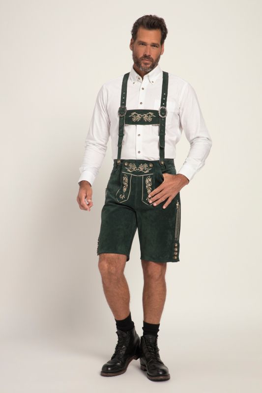 Pantalon de costume traditionnel bavarois JP 1880, cuir véritable et broderies