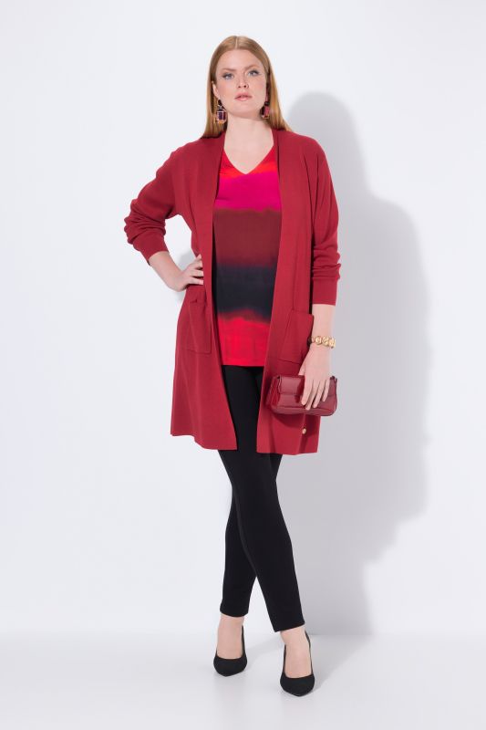 Cardigan coupe ouverte et longue, en maille fine et douce