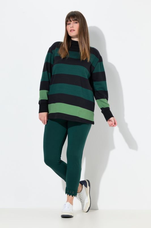 Legging 7/8. Bas de jambe en dentelle. Coton bio