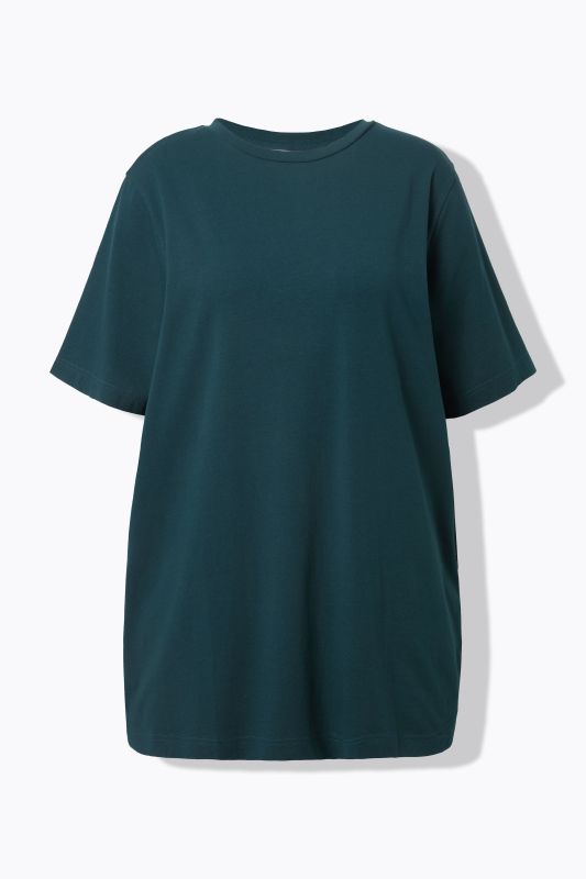 T-shirt long à col rond et manches courtes
