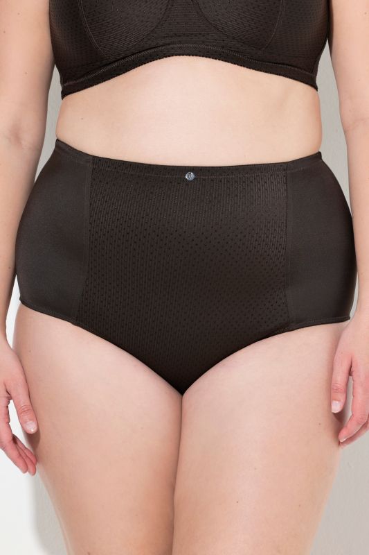 Culotte gainante, taille haute, empiècement jacquard