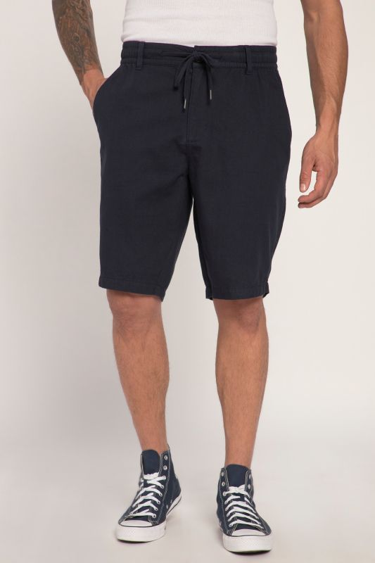Bermuda aspect lin. Taille élastique et coupe décontractée