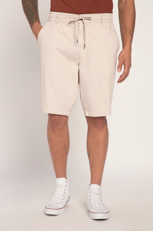 Bermuda aspect lin. Taille élastique et coupe décontractée