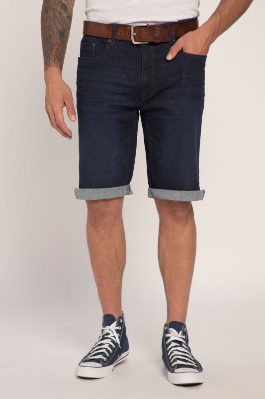 Bermuda ventre confort en jean. 5 poches. Matière ultra-stretch
