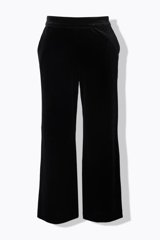 Pantalon de tailleur en velours, coupe évasée, ceinture confortable