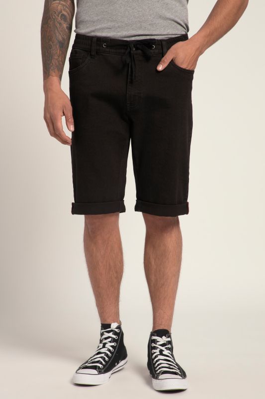 Bermuda en jean 5 poches, coupe confortable et taille élastique. Jusqu'à la taille 70.