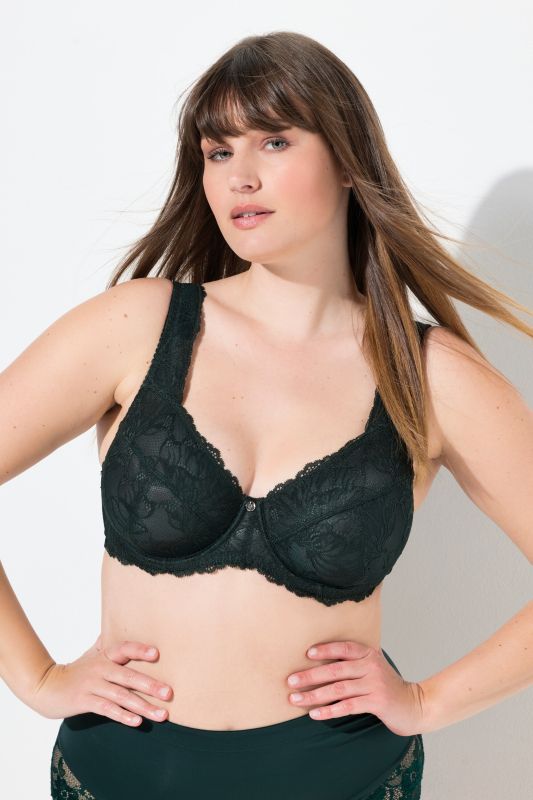 Soutien-gorge avec dentelle, armatures et bretelles larges - bonnets B-F