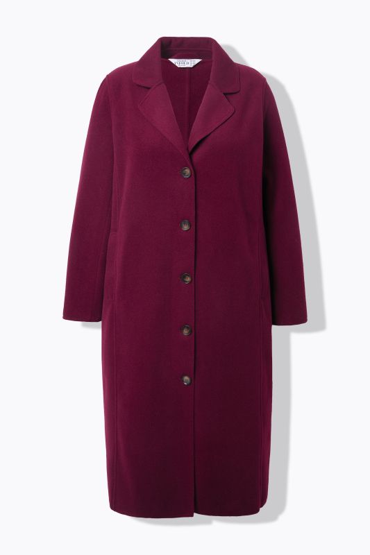 Manteau réversible, col à revers, manches longues