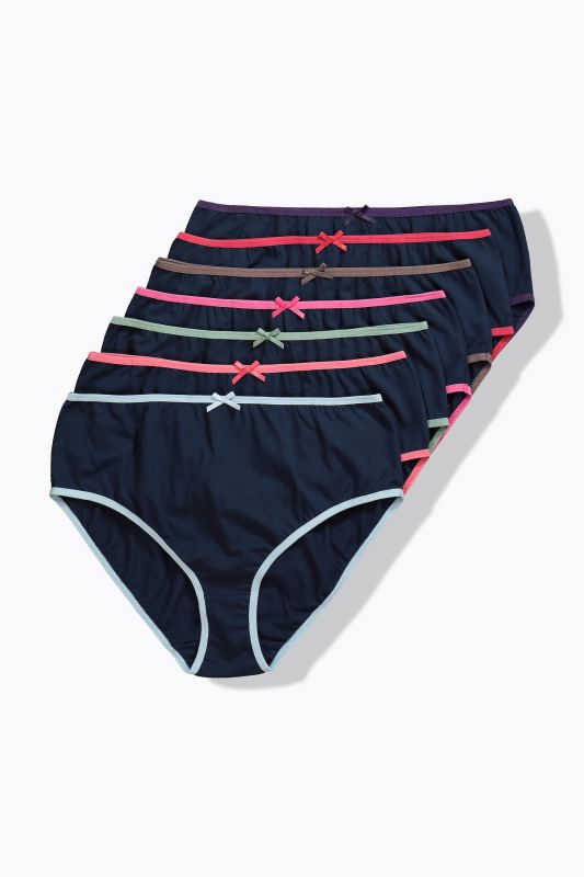 Lot de 7 culottes midi avec liseré de couleur contrastante