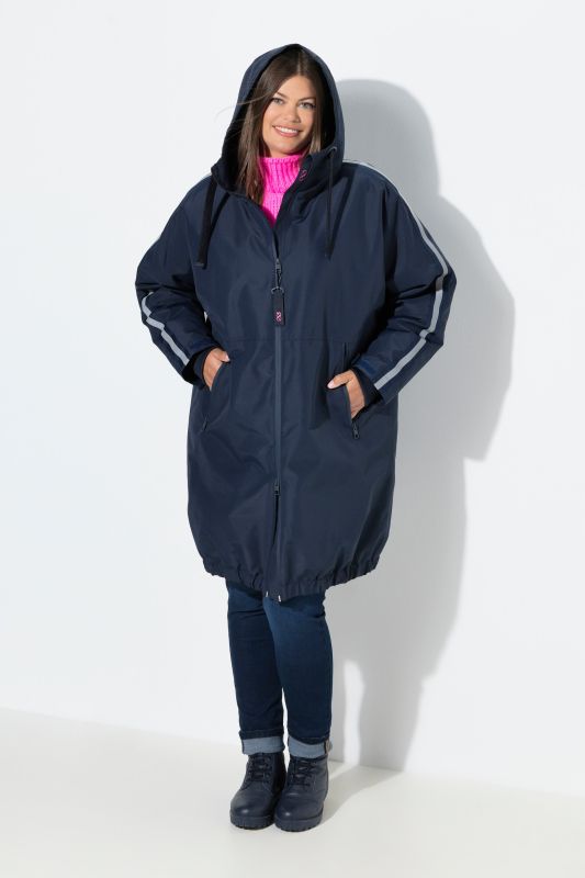 Veste technique oversize à capuche, doublure matelassée et fermeture à glissière à double sens
