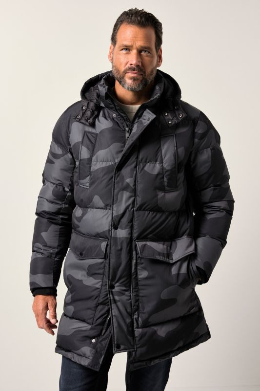 Parka matelassée JP 1880, capuche et cordon sous tunnel à la taille, imprimé camouflage - jusqu'au 7 XL
