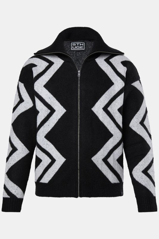 Cardigan STHUGE motif chevrons - jusqu'au 7 XL