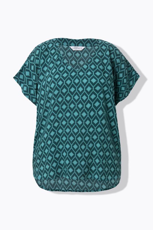 Blouse oversize, motif losanges