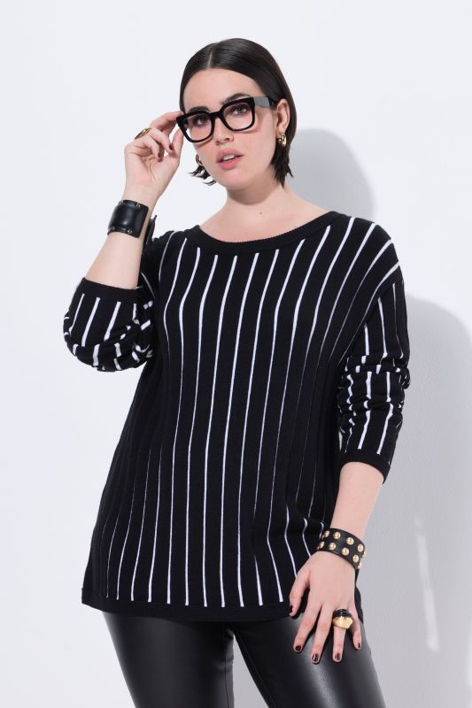 Pull rayé, manches longues, coupe Slim Fit