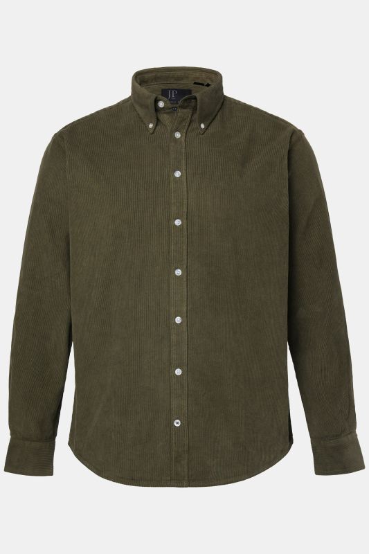 Chemise en velours côtelé JP 1880, manches longues et col à pointes boutonnées, coupe Modern Fit - jusqu'au 8&nbsp
