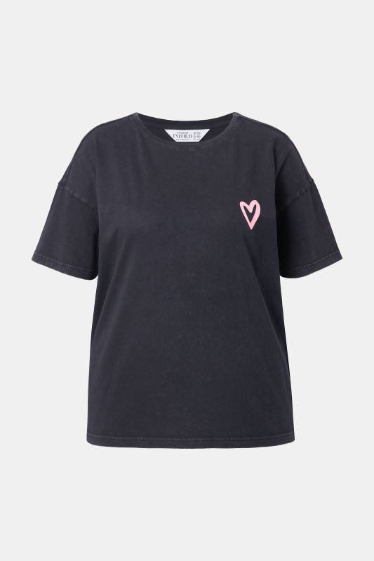 T-shirt oversize avec cœur, dans un style vintage