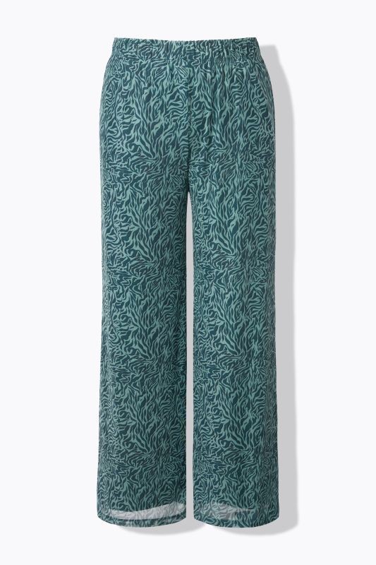 Pantalon en tulle à motif zèbre, jambes larges et taille haute