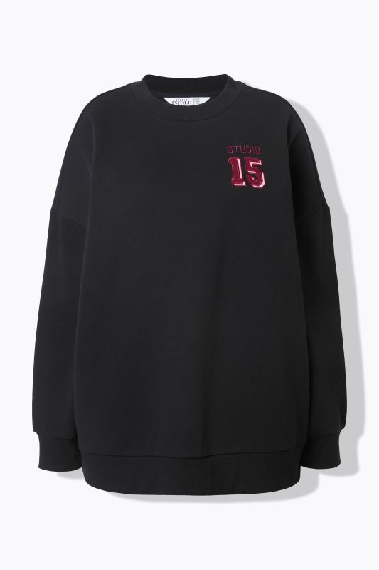 Sweat-shirt oversize satiné, avec manches ballon