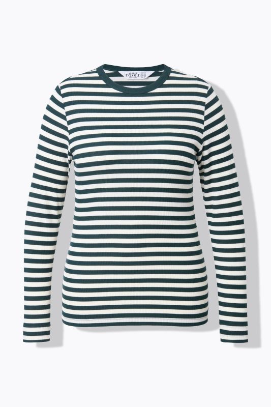 T-shirt coupe slim en jersey rayé, manches longues