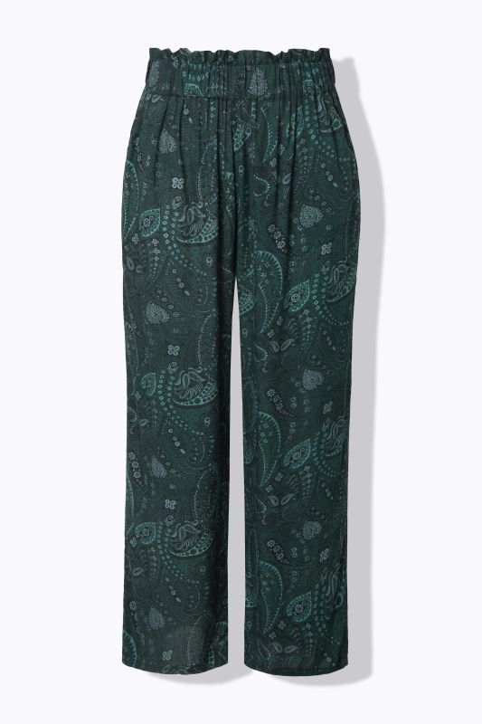 Pantalon palazzo taille haute et jambe large. Imprimé intégral