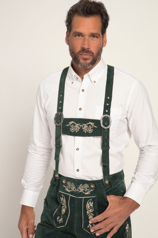 Pantalon de costume traditionnel bavarois JP 1880, cuir véritable et broderies
