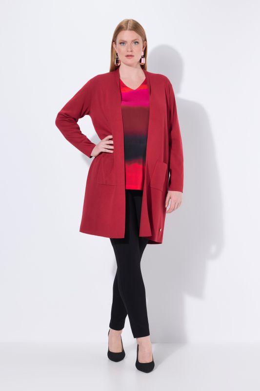 Cardigan coupe ouverte et longue, en maille fine et douce