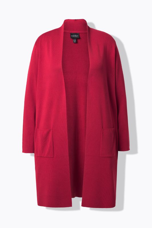 Cardigan coupe ouverte et longue, en maille fine et douce