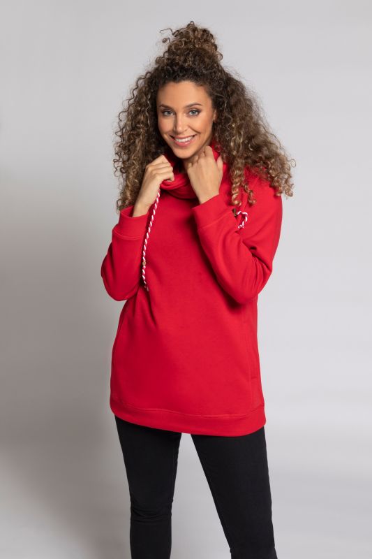Sweat-shirt à large col montant, poches et manches longues raglan
