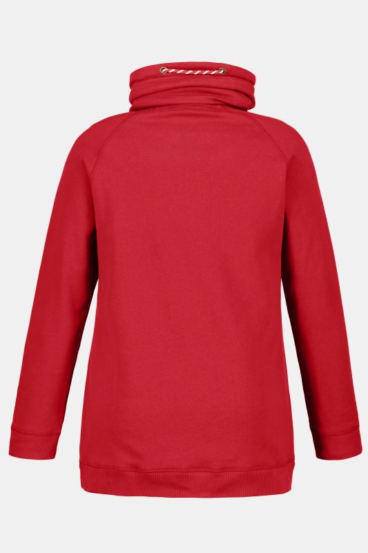 Sweat-shirt à large col montant, poches et manches longues raglan