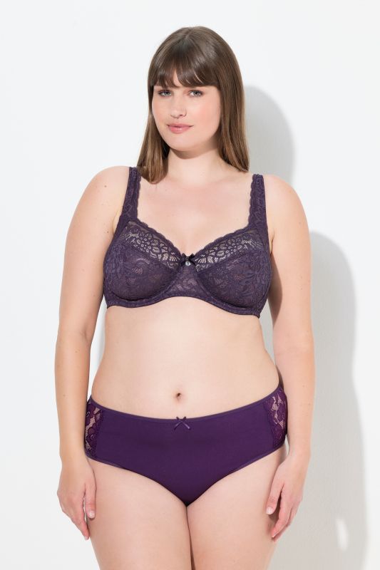 Soutien-gorge à armatures, dentelle florale, entièrement confectionné en dentelle, bonnet C-E