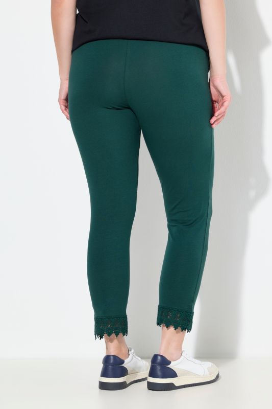 Legging 7/8. Bas de jambe en dentelle. Coton bio