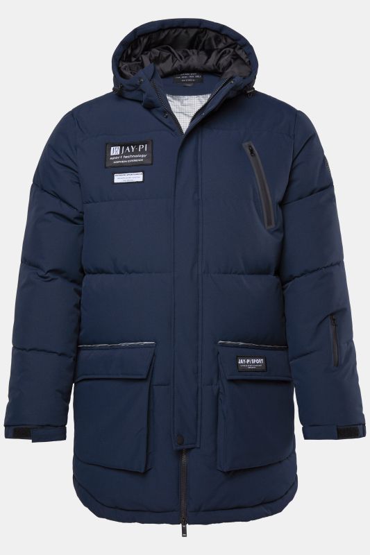 Parka technique JAY-PI à capuche, modèle coupe-vent et déperlant, rembourrage en duvet technique