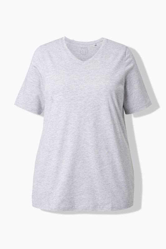 T-shirts en coton bio. Col en V et manches courtes. Lot de 2