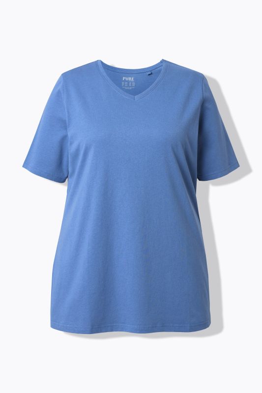 T-shirts en coton bio. Col en V et manches courtes. Lot de 2