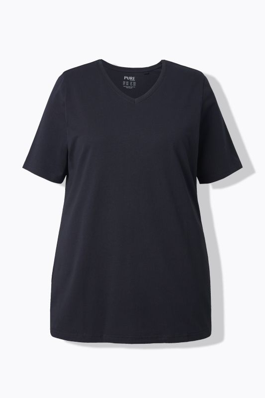 T-shirts en coton bio. Col en V et manches courtes. Lot de 2