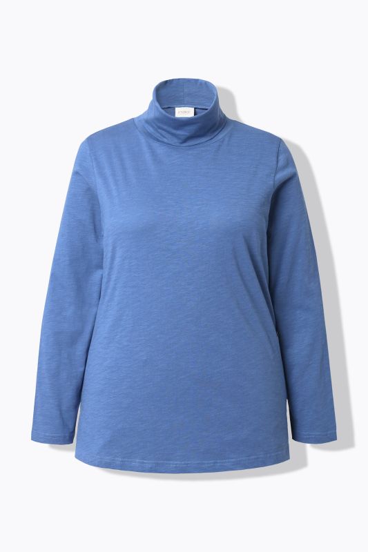T-shirt en coton bio, manches longues et col roulé - coupe Slim