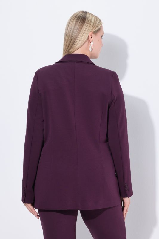 Blazer en jersey stretch, point de Rome. Col à revers, coupe évasée