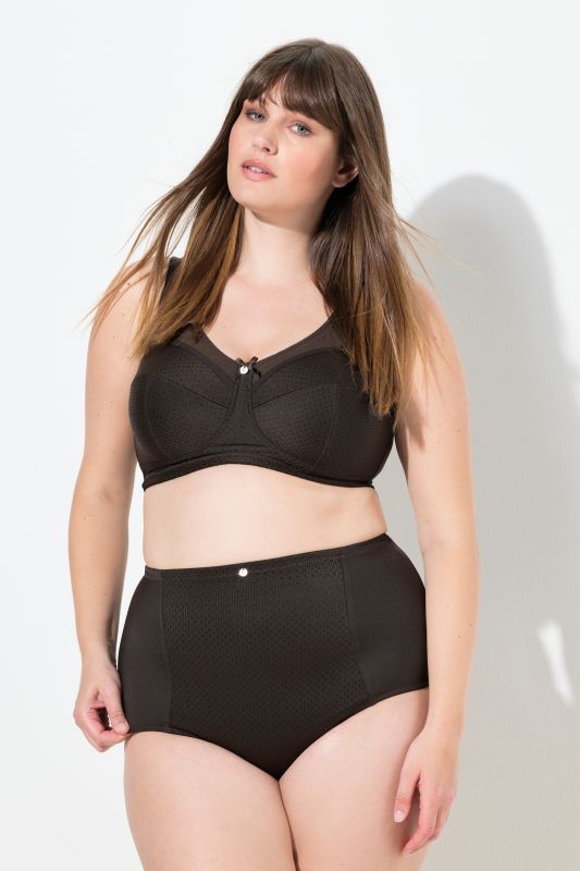 Culotte gainante, taille haute, empiècement jacquard