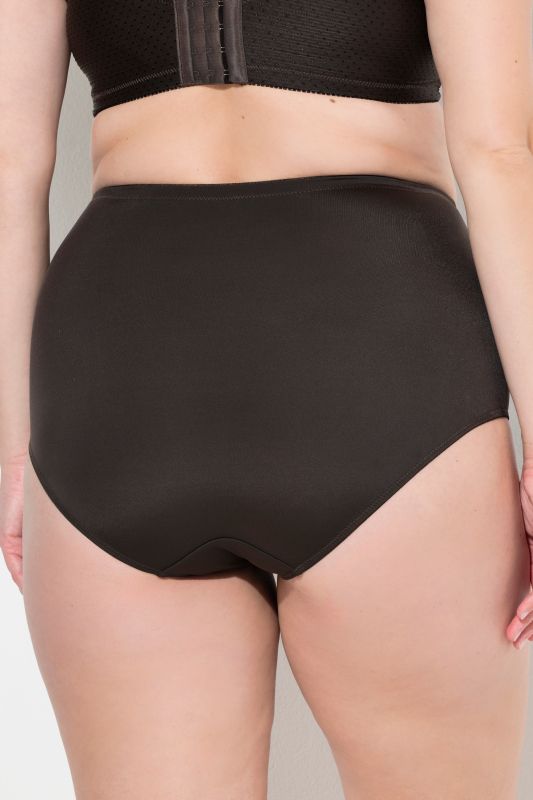 Culotte gainante, taille haute, empiècement jacquard