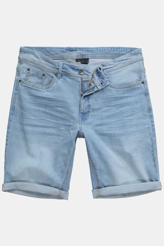 Bermuda ventre confort en jean. 5 poches. Matière ultra-stretch