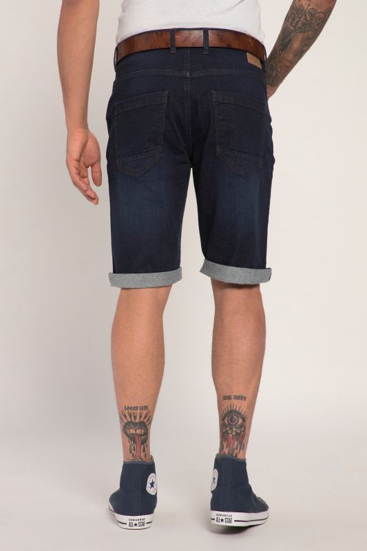 Bermuda ventre confort en jean. 5 poches. Matière ultra-stretch